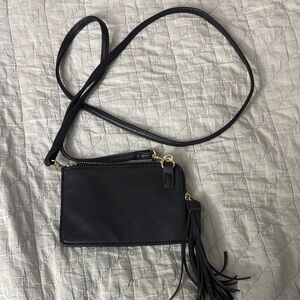 Maurices Black Crossbody Bag with Tassel